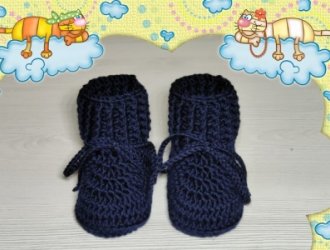 Babystiefel-Reliefbord-Merinowolle-Cool-Wool-Big-Nachtblau