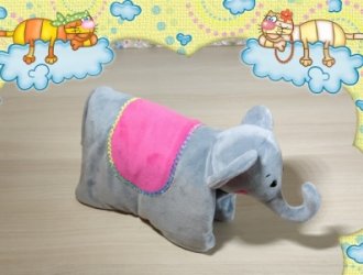 Schnuffeltuch Elefanti mit Wrmekissen Pink stehend