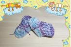 Babystiefel Reliefbord Baumwolle , Lavendel-Blau-Türkis, Nr. 354--2