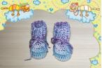 Babystiefel-Baumwolle-Lavendel-Blau-Tuerkis-Nr-354--0