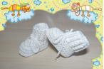 Babystiefel Reliefbord Baumwolle in 50 Farben erhältlich Schneeweiss