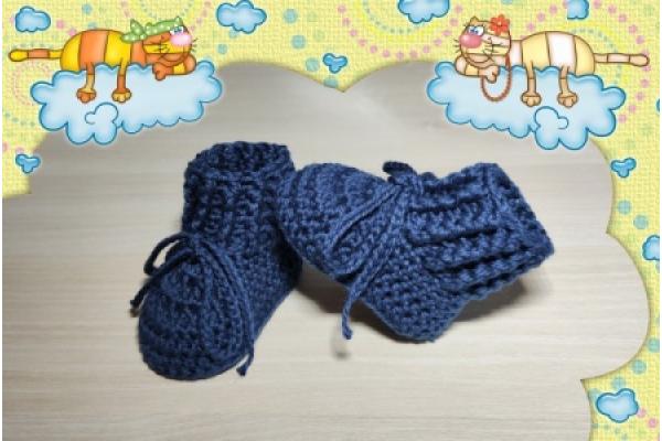Babystiefel Reliefbord Baumwolle, Dunkles Jeansblau Nr. 134--2