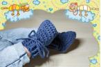 Babystiefel Reliefbord Baumwolle, Dunkles Jeansblau Nr. 134 angezogen