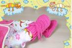 Babystiefel Reliefbord Baumwolle, Pink Nr. 73-angezogen