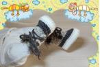 Babystiefel mit Pelzchen Baumwolle , Naturtöne 2