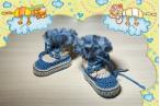 Babyfinkli-Snow-Boots-Beige-Jeansblau-meliert-Nr-326--0-3-Monate-3