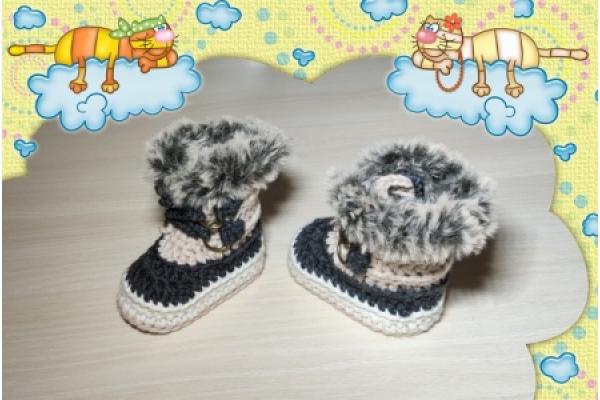 Babyfinkli-Snow-Boots-Merinowolle-Anthrazit-Beige-winterweiss--0-3-Monate-4