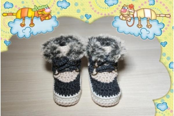Babyfinkli-Snow-Boots-Merinowolle-Anthrazit-Beige-winterweiss--0-3-Monate-0