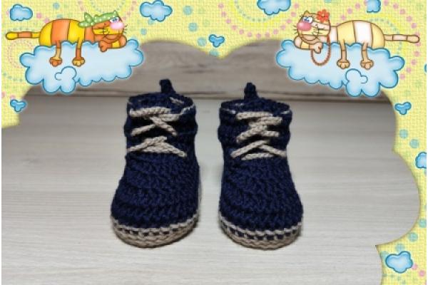 Baby Boots Merinowolle Nachtblau 0