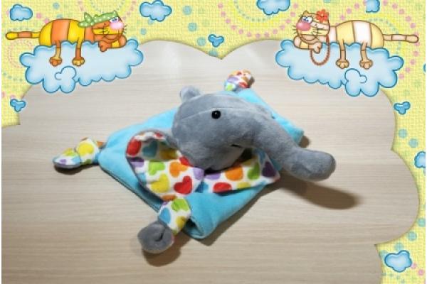 Schnuffeltuch Elefant "Timi" Hellblau Seitenansicht