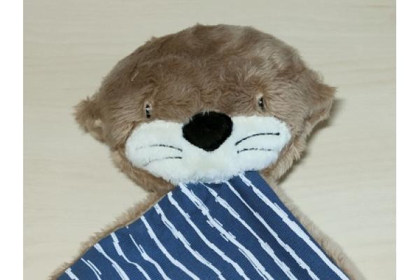 Schnuffeltuch-Otter-blau-Kopf
